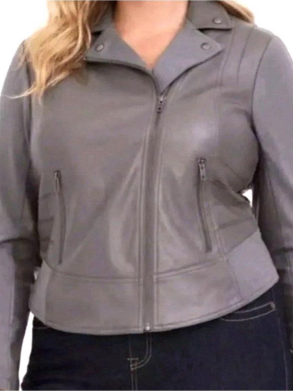 torrid Grey Faux Leather Moto Jacket